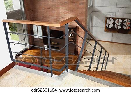Staircase in a house View Large Photo Image Picture - Staircase in a house. Fotosearch