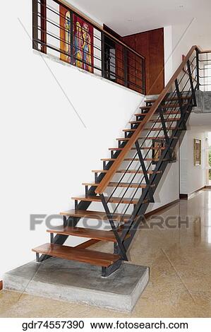 Staircase in a house View Large Photo Image Stock Image - Staircase in a house. Fotosearch