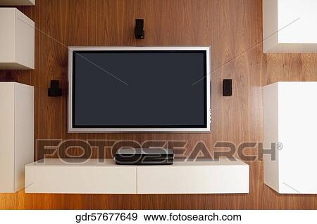 Television in the living room View Large Photo Image Stock Photo - Television in the living room. Fotosearch