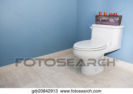 Stock Image - Toilet bowl in a toilet. Fotosearch