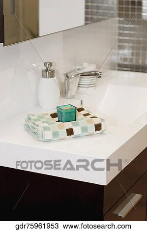 Toiletries in the bathroom View Large Photo Image Stock Image - Toiletries in the bathroom. Fotosearch