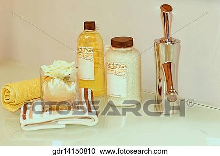 Toiletries on a bathroom sink View Large Photo Image Stock Image - Toiletries on a bathroom sink. Fotosearch