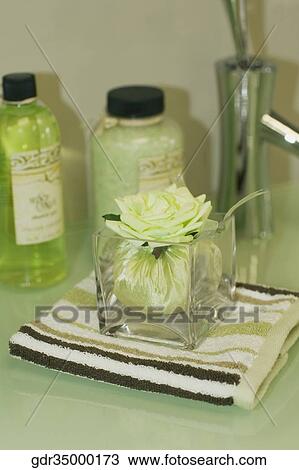 Toiletries on a bathroom sink View Large Photo Image Stock Image - Toiletries on a bathroom sink. Fotosearch