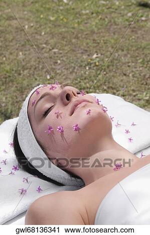 Woman receiving facial treatment View Large Photo Image Stock Image - Woman receiving facial treatment. Fotosearch
