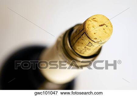 High angle view of a wine bottle View Large Photo Image Stock Photo - High angle view of a wine bottle. Fotosearch