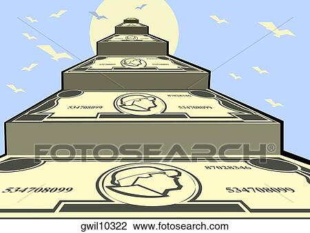 Stairs made of money View Large Illustration Drawing - Stairs made of money. Fotosearch