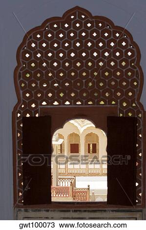 Carved window in a palace, City Palace Complex, City Palace, Jaipur, Rajasthan, India View Large Photo Image Stock Image - Carved window in a palace, City Palace Complex, City Palace, Jaipur, Rajasthan, India. Fotosearch