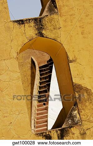 Low angle view of a staircase, Jantar Mantar, Jaipur, Rajasthan, India View Large Photo Image Stock Photo - Low angle view of a staircase, Jantar Mantar, Jaipur, Rajasthan, India. Fotosearch