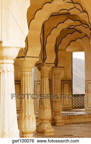 Pillared corridors in a fort, Diwan-e-Khas, Amber Fort, Jaipur, Rajasthan, India View Large Photo Image Stock Photograph - Pillared corridors in a fort, Diwan-e-Khas, Amber Fort, Jaipur, Rajasthan, India. Fotosearch