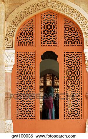 Rear view of a woman standing inside a museum, Government Central Museum, Jaipur, Rajasthan, India View Large Photo Image Stock Photography - Rear view of a woman standing inside a museum, Government Central Museum, Jaipur, Rajasthan, India. Fotosearch