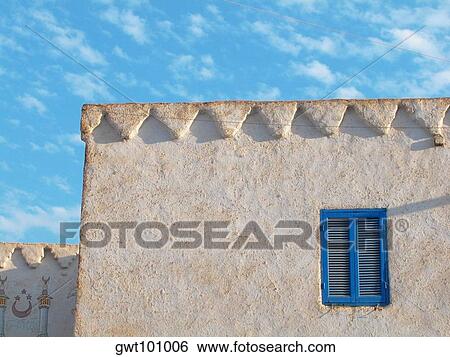 Stock Photograph - Close-up of a window on a wall, Egypt. Fotosearch