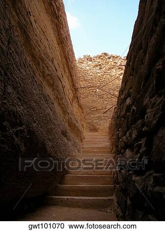 Stock Image - Low angle view of a staircase, Saqqara, Egypt. Fotosearch