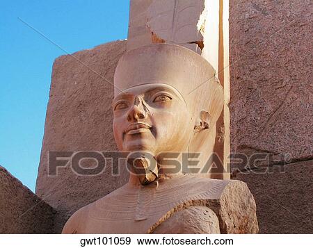 Stock Photo - Low angle view of a statue, Temples Of Karnak, Luxor, Egypt. Fotosearch