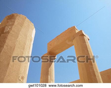 Low angle view of columns, Egypt View Large Photo Image Stock Photo - Low angle view of columns, Egypt. Fotosearch