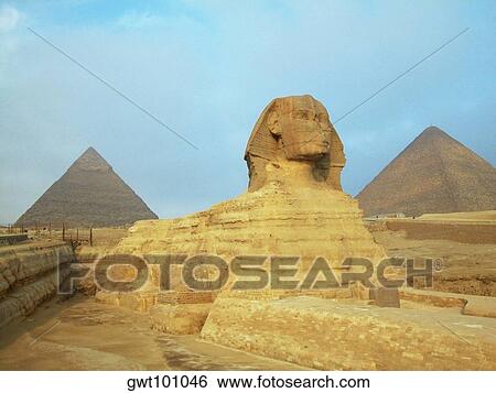Sphinx in front of pyramids, Giza, Cairo, Egypt View Large Photo Image Stock Photograph - Sphinx in front of pyramids, Giza, Cairo, Egypt. Fotosearch