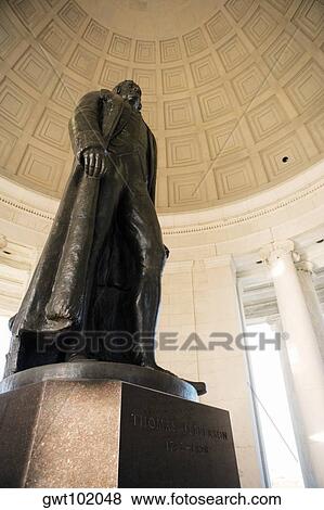 Low angle view of the Thomas Jefferson Statue, Jefferson Memorial, Washington DC, USA View Large Photo Image Stock Photo - Low angle view of the Thomas Jefferson Statue, Jefferson Memorial, Washington DC, USA. Fotosearch