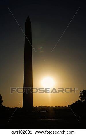 Silhouette of the Washington Monument at sunset, Washington DC, USA View Large Photo Image Stock Photography - Silhouette of the Washington Monument at sunset, Washington DC, USA. Fotosearch