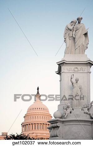 Statue in front of the Capitol Building, Washington DC, USA View Large Photo Image Stock Photo - Statue in front of the Capitol Building, Washington DC, USA. Fotosearch