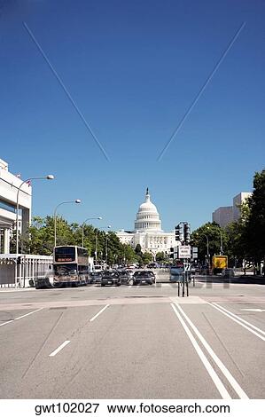 Traffic on a road, Washington DC, USA View Large Photo Image Stock Photo - Traffic on a road, Washington DC, USA. Fotosearch