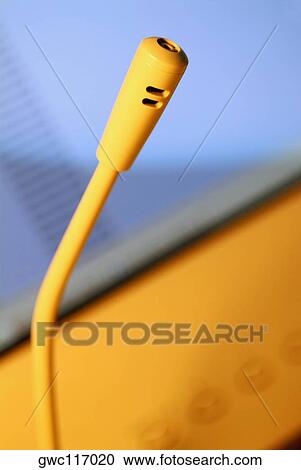 Close-up of a computer microphone View Large Photo Image Stock Image - Close-up of a computer microphone. Fotosearch