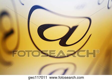 Stock Image - Close-up of an 'at' symbol. Fotosearch
