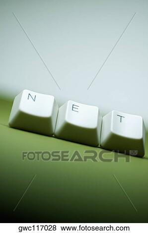 Stock Photo - Close-up of computer keys spelling the word net. Fotosearch