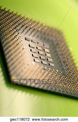 Stock Image - Close-up of a computer chip. Fotosearch