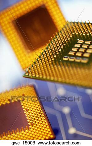 Stock Photo - Close-up of a computer chip. Fotosearch