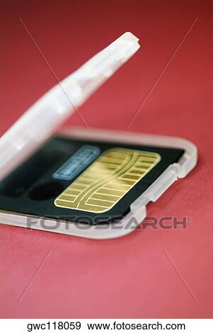 Stock Photo - Close-up of a media memory disc. Fotosearch