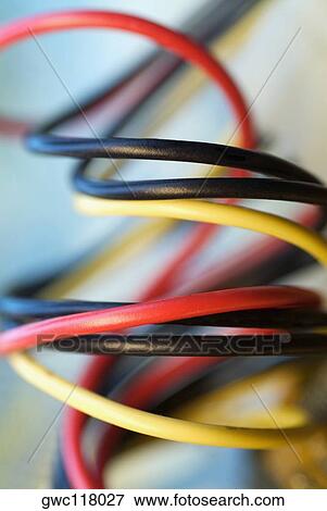 Close-up of computer cables View Large Photo Image Stock Photo - Close-up of computer cables. Fotosearch