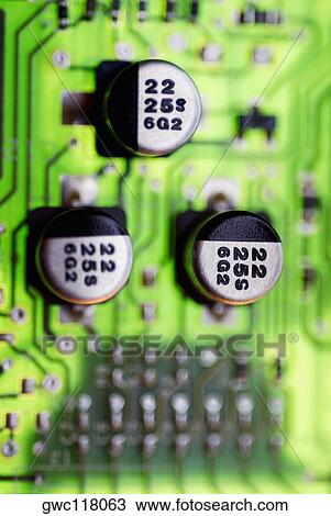 Stock Image - Close-up of resistors on a circuit board. Fotosearch