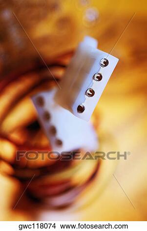 Picture - Close-up of two power cables. Fotosearch