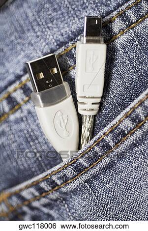 Close-up of two USB cables in a person's pocket View Large Photo Image Stock Photograph - Close-up of two USB cables in a person's pocket. Fotosearch