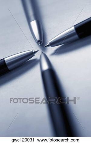 Close-up of four ballpoint pens View Large Photo Image Stock Image - Close-up of four ballpoint pens. Fotosearch