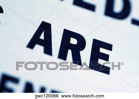 Stock Photograph - Close-up of text on paper. Fotosearch