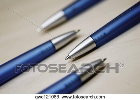 Close-up of four ballpoint pens View Large Photo Image Stock Photo - Close-up of four ballpoint pens. Fotosearch