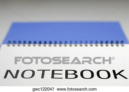 Stock Photo - Close-up of a spiral notebook. Fotosearch