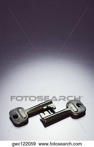 Stock Photo - High angle view of two keys. Fotosearch