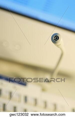Stock Image - Close-up of a microphone. Fotosearch