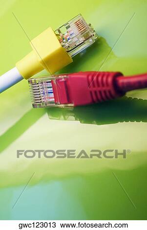 Close-up of two network connection plugs View Large Photo Image Stock Image - Close-up of two network connection plugs. Fotosearch