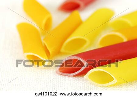Stock Image - Close-up of raw pasta. Fotosearch