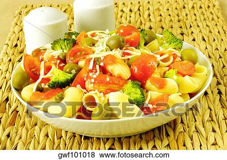 Stock Photo - High angle view of a bowl of pasta. Fotosearch