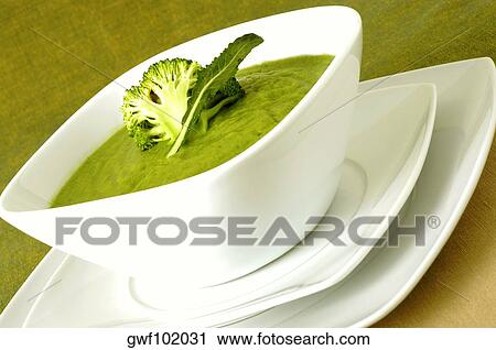Close-up of a bowl of broccoli soup View Large Photo Image Stock Image - Close-up of a bowl of broccoli soup. Fotosearch