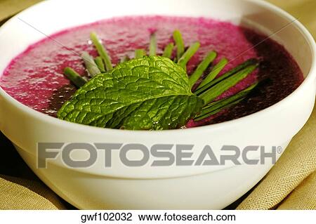Stock Image - Close-up of a bowl of soup. Fotosearch