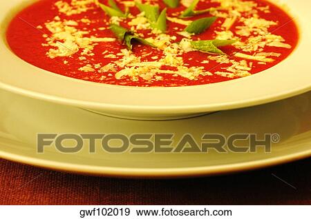 Close-up of a bowl of tomato soup View Large Photo Image Stock Photo - Close-up of a bowl of tomato soup. Fotosearch
