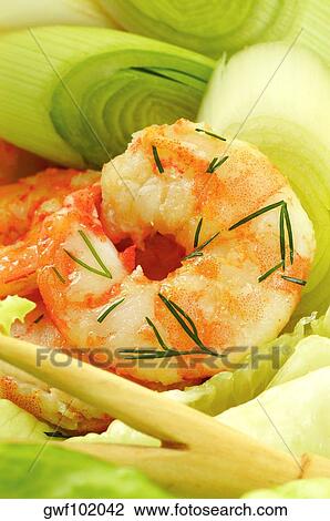 Close-up of shrimp and vegetable salad View Large Photo Image Stock Image - Close-up of shrimp and vegetable salad. Fotosearch