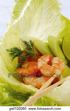 Close-up of shrimp and vegetable salad View Large Photo Image Stock Image - Close-up of shrimp and vegetable salad. Fotosearch