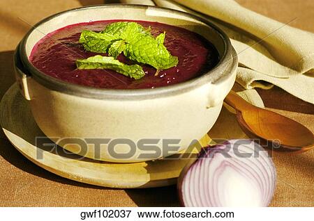 High angle view of a bowl of soup View Large Photo Image Stock Photo - High angle view of a bowl of soup. Fotosearch
