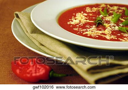 High angle view of a plate of soup View Large Photo Image Stock Photograph - High angle view of a plate of soup. Fotosearch