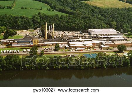 Aerial view of a paper mill, James River Paper Mill, Milford, New Jersey, USA View Large Photo Image Stock Photo - Aerial view of a paper mill, James River Paper Mill, Milford, New Jersey, USA. Fotosearch